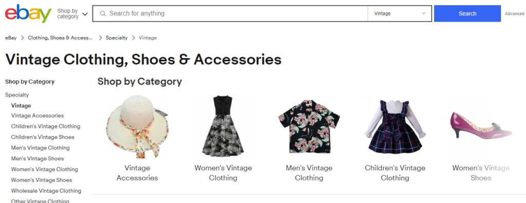 ebay marketplace to buy vintage products to sell on Etsy