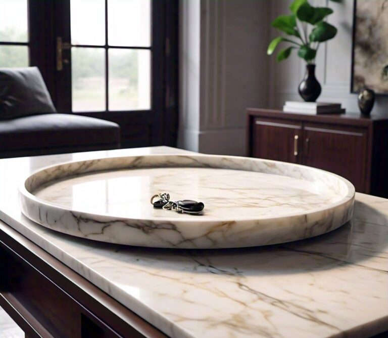 Calacatta Viola Marble Tray Serving as Key Bowl