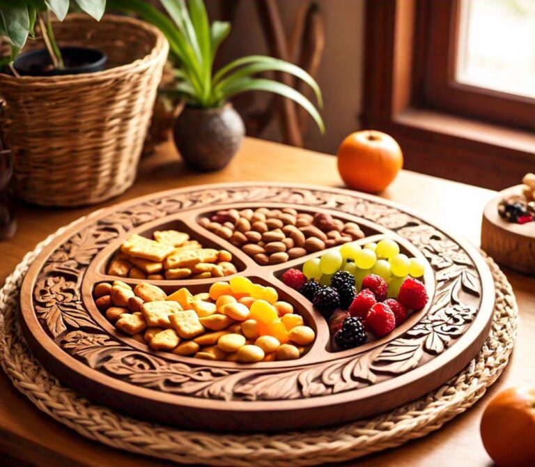 handmade wood snack platter square shape