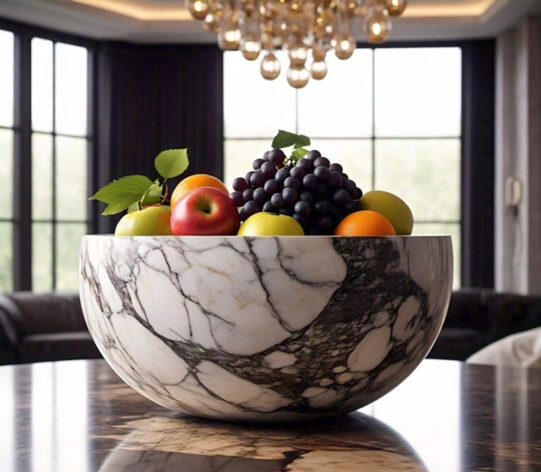 marble bowl with fruits