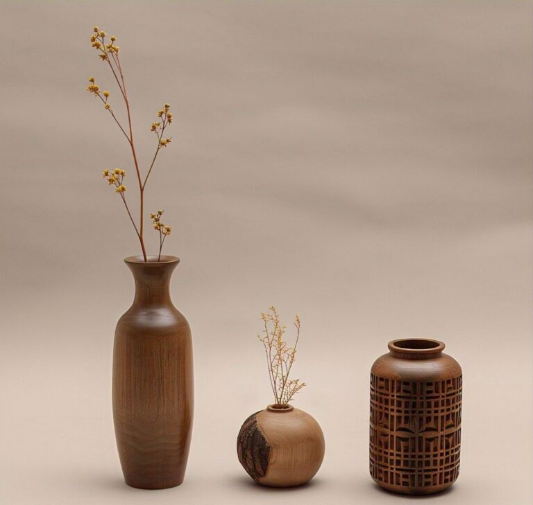 Custom handmade wooden vases