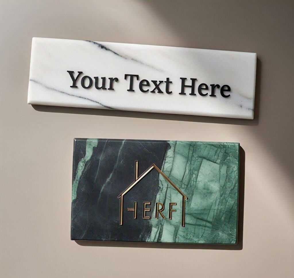 Custom handmade marble name plates