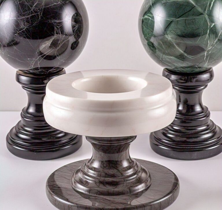 custom handmade marble ball stands