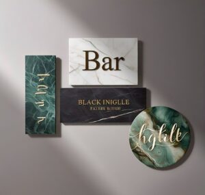custom handmade marble bar signs