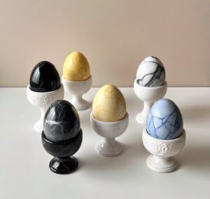 Custom handmade marble egg holders