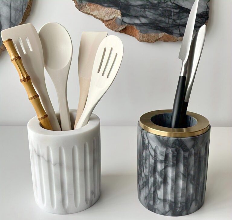 custom handmade marble kitchen utensil holders