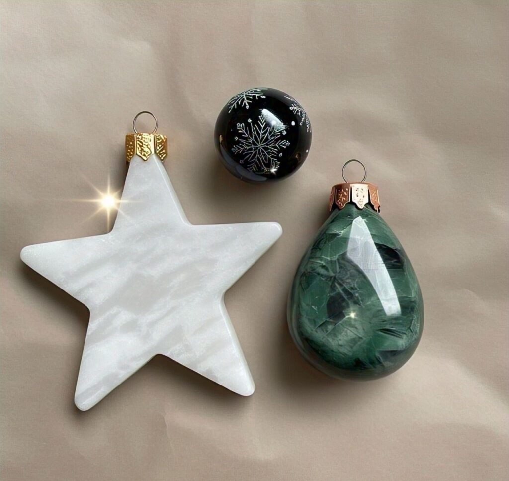 Custom handmade marble ornaments
