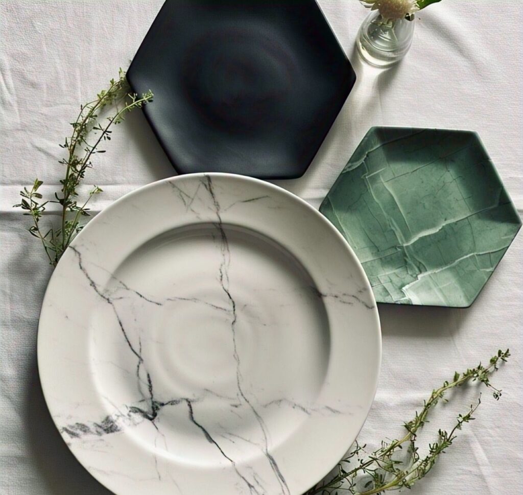 Custom handmade marble plates