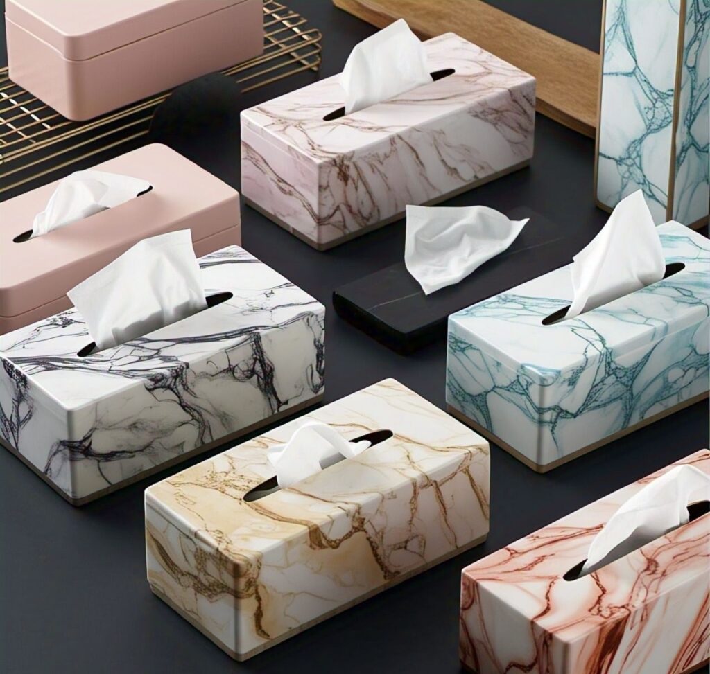 marble stone tissue box covers