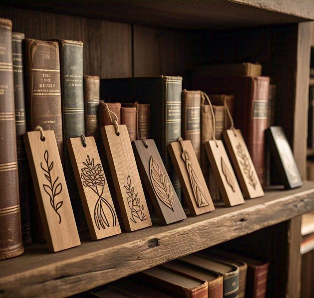 Custom handmade wooden bookmarks