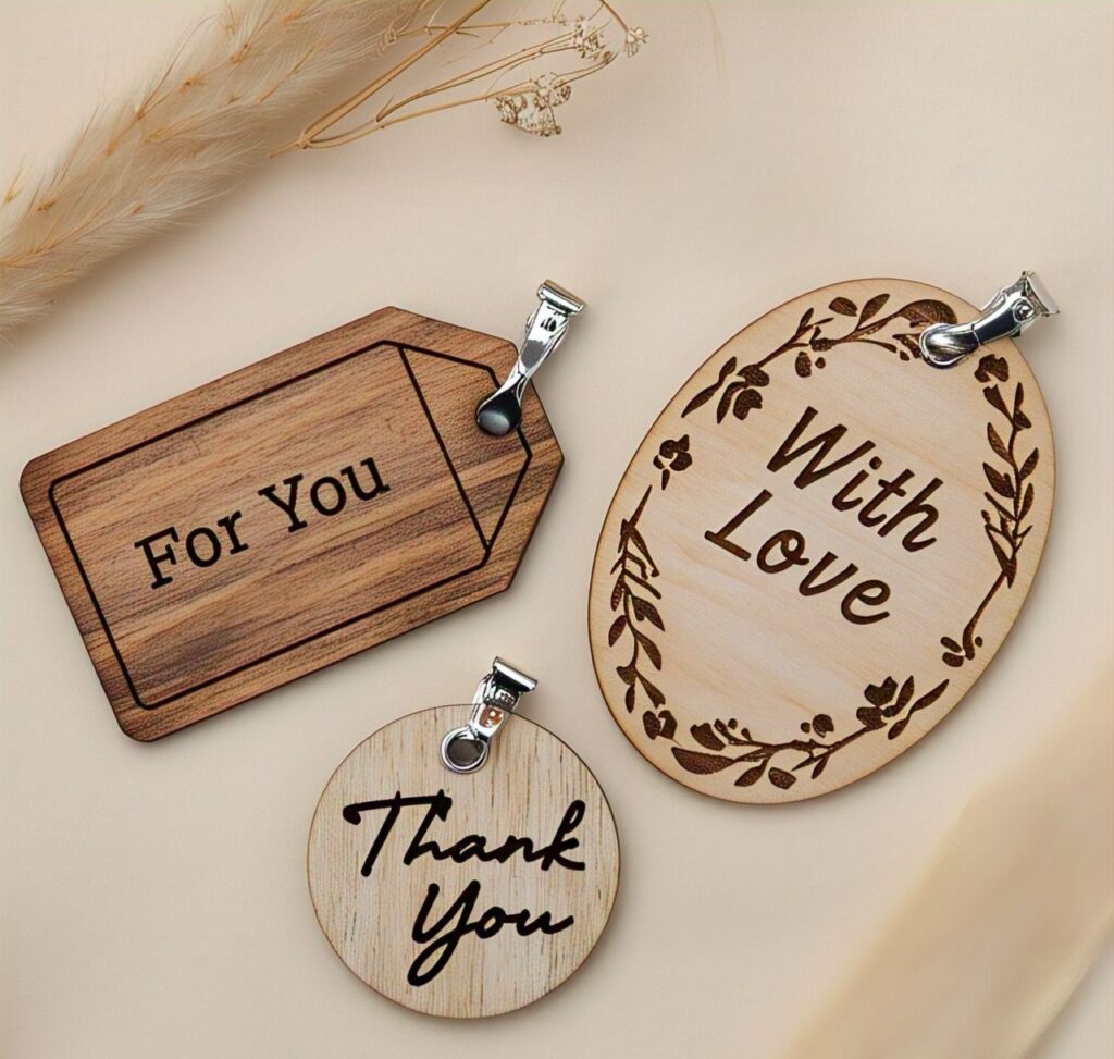 custom handmade wooden gift tags