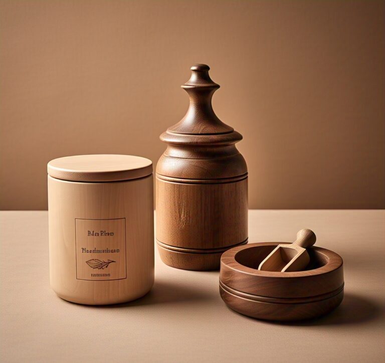 Custom handmade wooden jars
