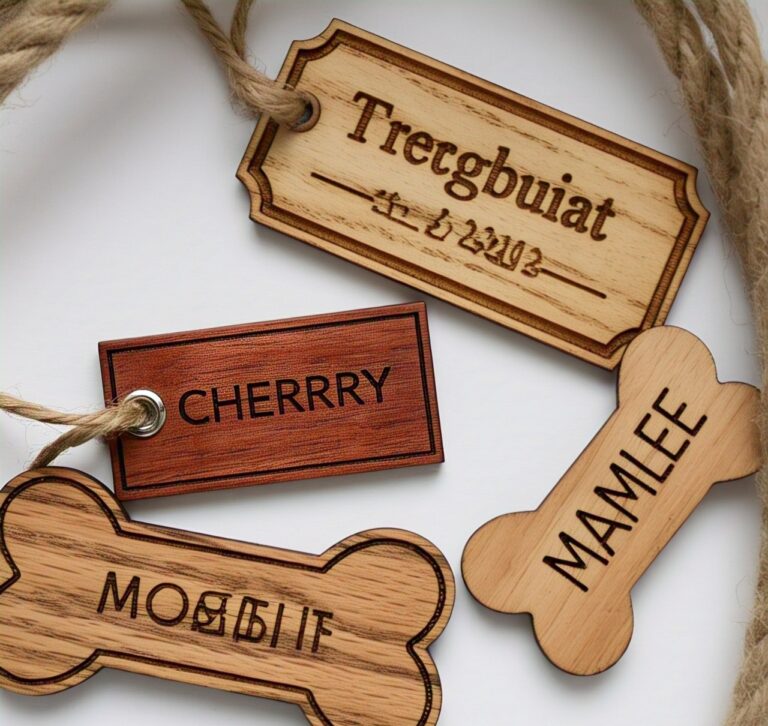 Custom handmade wooden tags