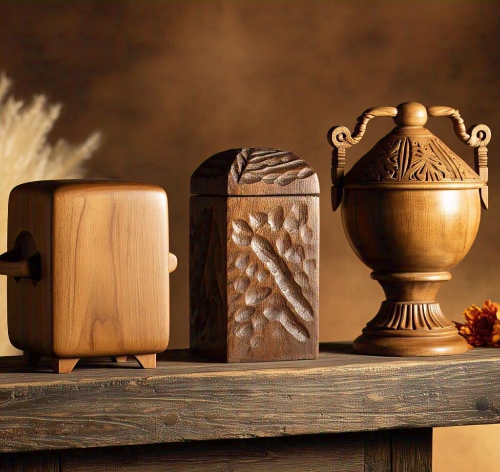 Custom handmade wooden urns