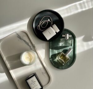 Custom handmade marble bathroom trays
