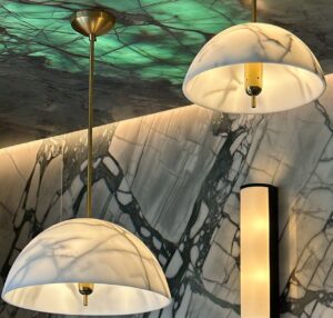 Custom handmade marble lights