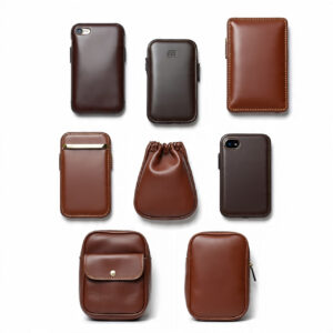 Custom handmade leather cell phone bags