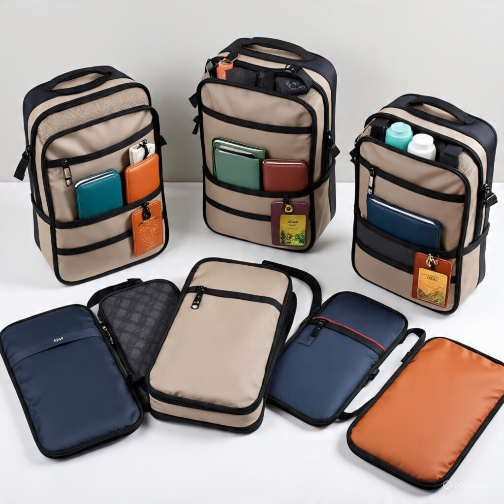 custom handmade leather Travel Organizer Bags