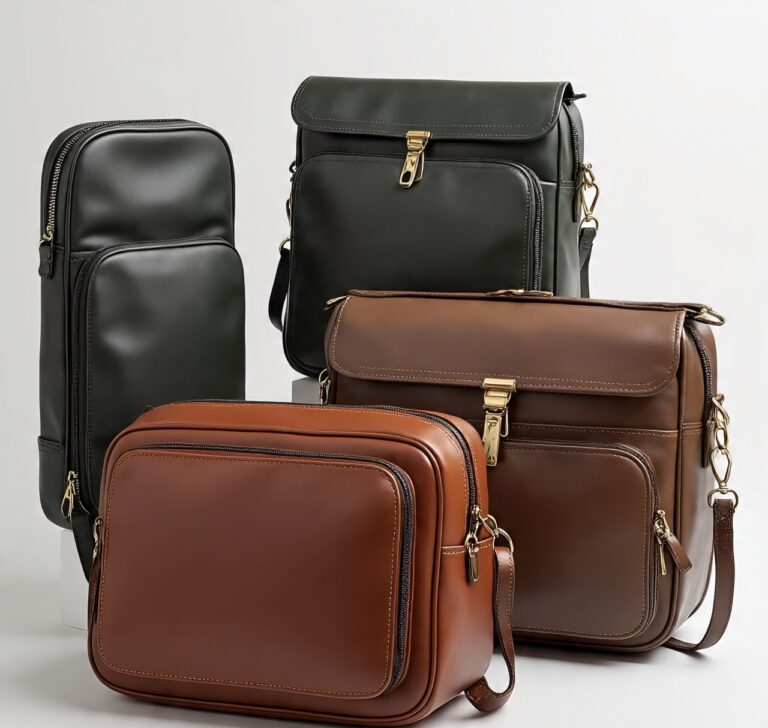 Custom handmade leather diaper bags