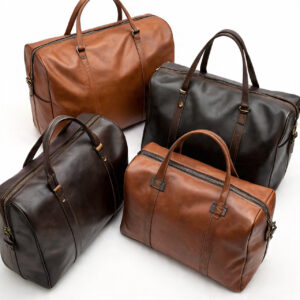 Custom handmade leather travel duffel bags