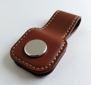Custom handmade leather airtag holders