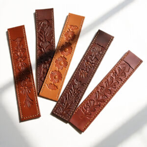 Custom handmade leather bookmarks