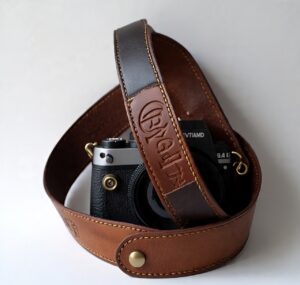 Custom handmade leather camera straps