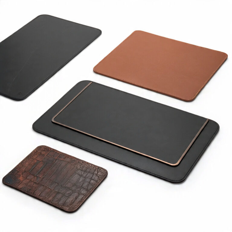 Custom handmade leather desk mats