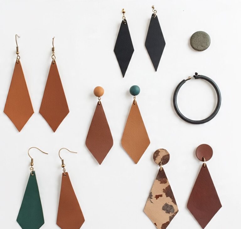 Custom handmade leather earnings