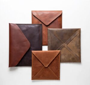 Custom handmade leather envelopes