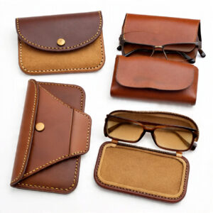 Custom handmade leather eyeglasses cases