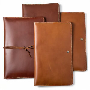 Custom handmade leather file folders