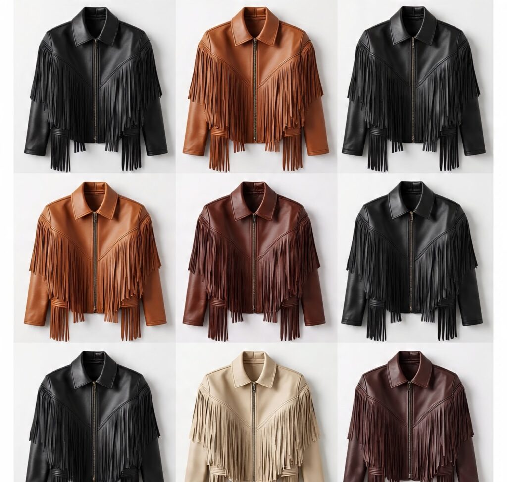 Custom handmade leather fringe jackets