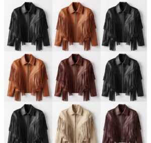 Custom handmade leather fringe jackets