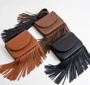 Custom handmade leather fringe purses