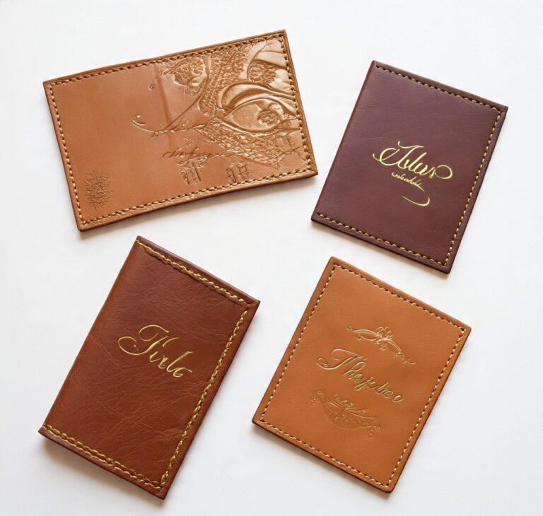 Custom handmade leather invitations