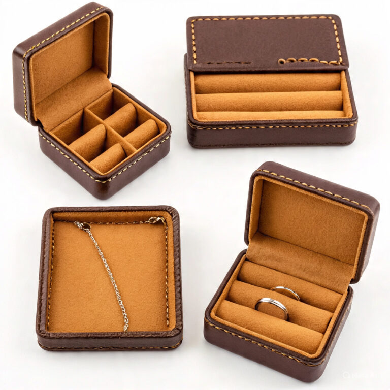 Custom handmade leather jewelry boxes