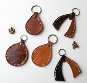 Custom handmade leather keychains