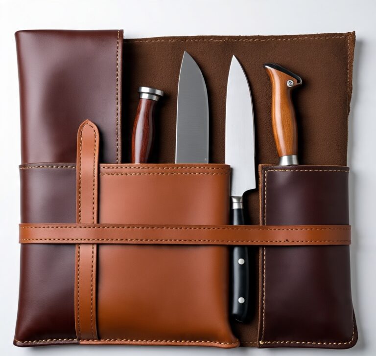 Custom handmade leather knife rolls