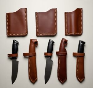 Custom handmade leather knife sheaths