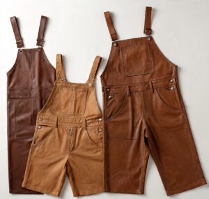 Custom handmade leather overalls