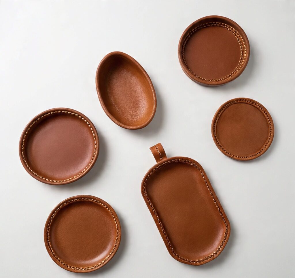 Custom handmade leather ring dishes