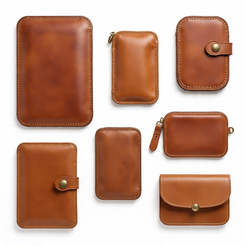 Custom handmade leather tech pouches
