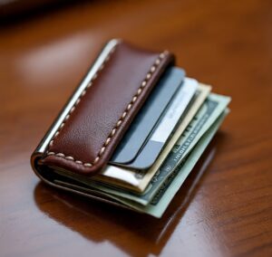 Custom handmade leather money clips