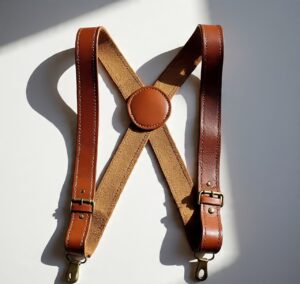 Custom handmade leather suspenders