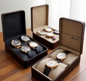 Custom handmade leather watch cases