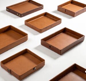 Custom handmade leather valet trays