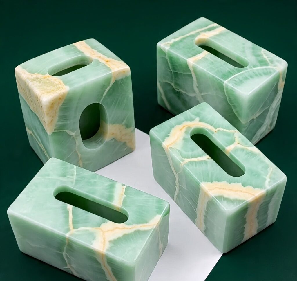 Custom onyx tissue box cover