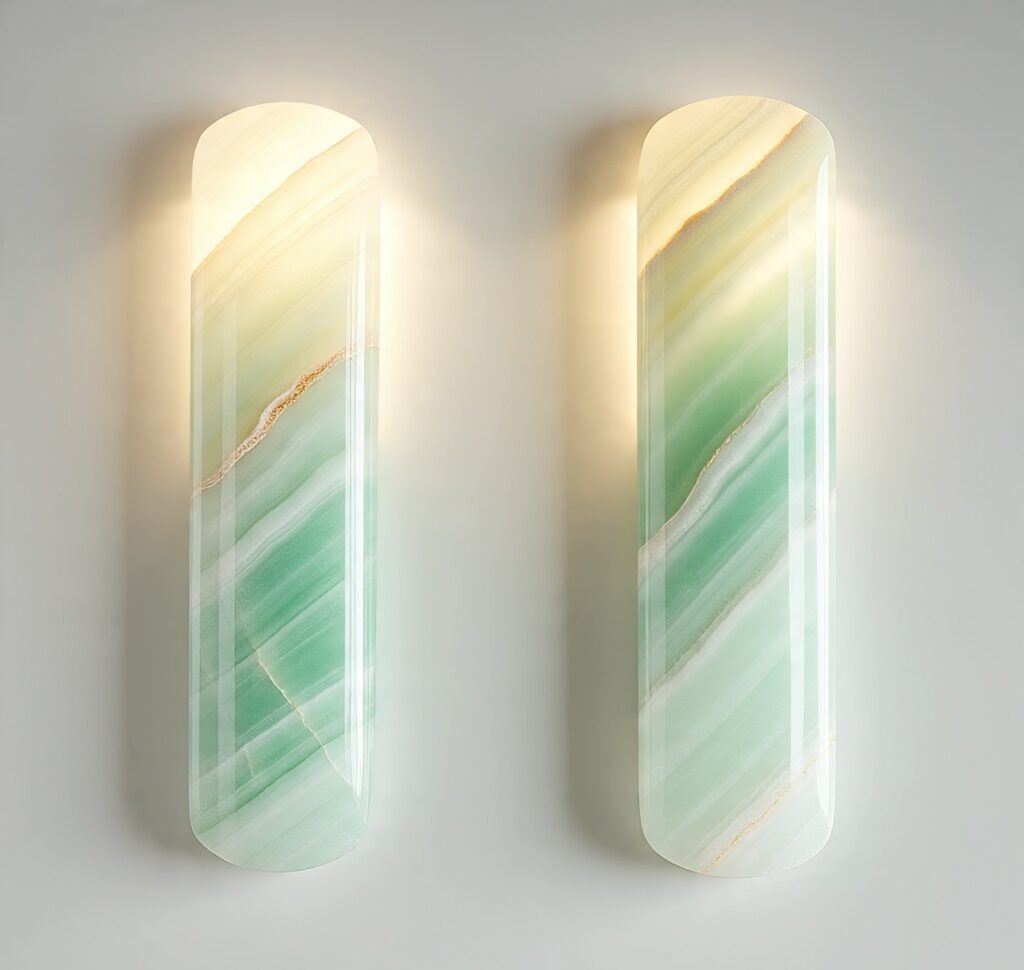 Custom onyx wall sconce