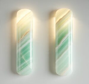 Custom onyx wall sconce